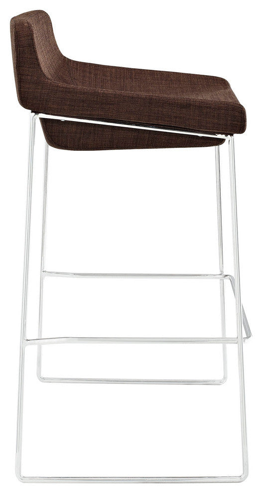 Modern Contemporary Dining Kitchen Bar Stools, Brown, Set of 2