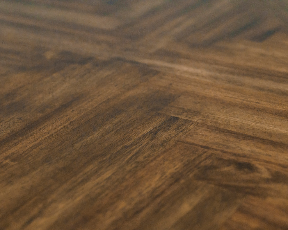 Traditional Wood L-Desk and Return Writing Table and Return Office Brown