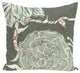 Flowers And Fronds Floral Print Pillow, Herb Green, 18"x18"