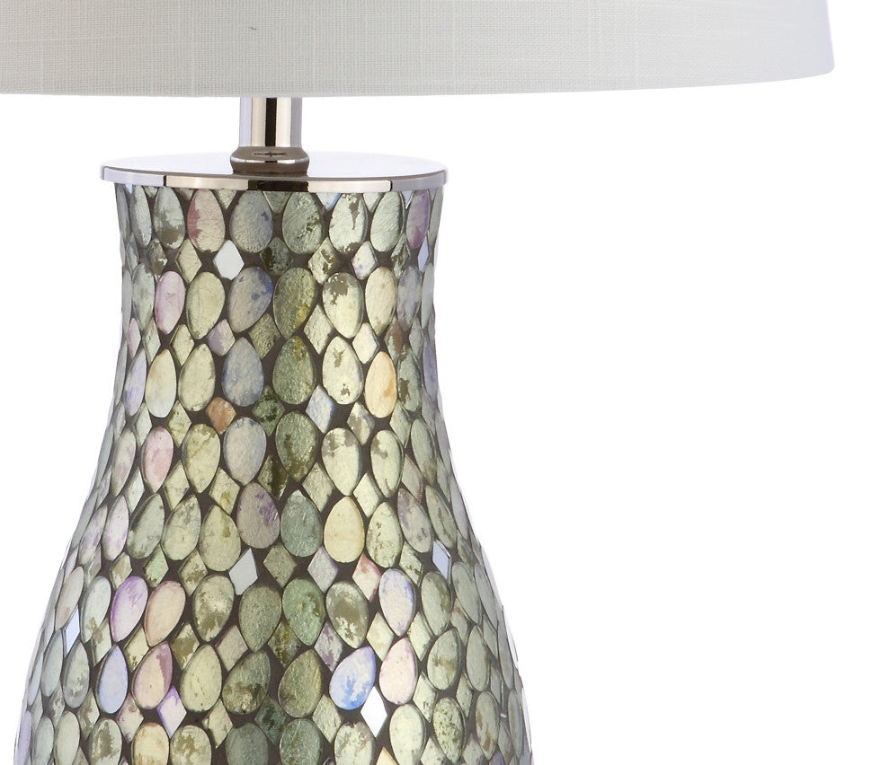 Douglas Mosaic LED Table Lamp, Green, 28"