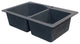 Aversa 33" silQ Granite Drop-in Double Bowl Kitchen Sink with 2 Holes in Grey