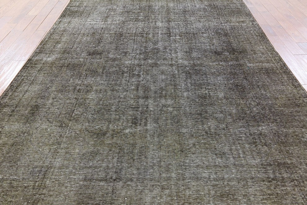 New Unique Mud Green 8'x11' Overdyed Hand Knotted Wool Oriental Area Rug H8704