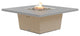 Square Fire Pit Table, 56x56, Natural Gas, Hilltop Grey Top, Beige