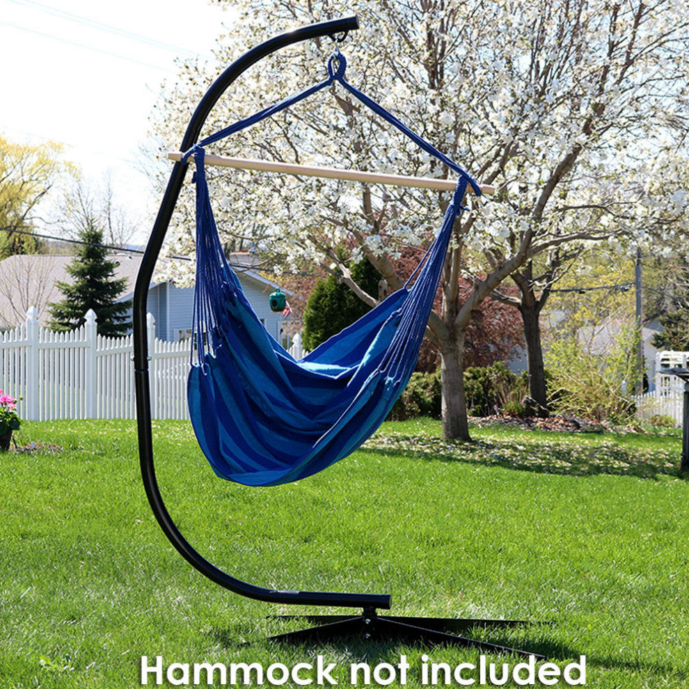 Sunnydaze Powder- Coated Steel C-Stand for Hanging Hammock Chairs and Swings