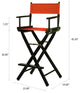 030" Director's Chair Black Frame-Orange Canvas