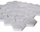 12"x10"Carrara White Marble Mosaic Tile, Hexagon, Polished, Set of 50