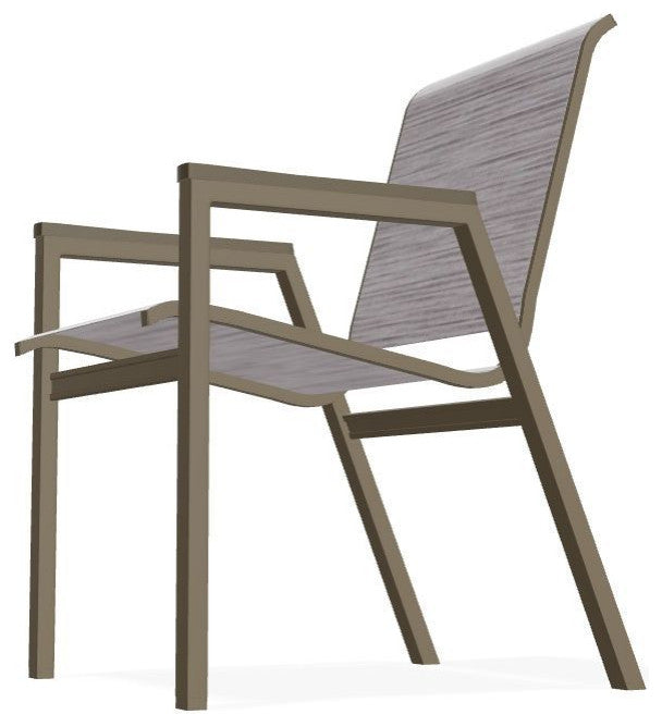 Bazza Sling Stackable Outdoor Dining Chair, Fossil/Beachwood