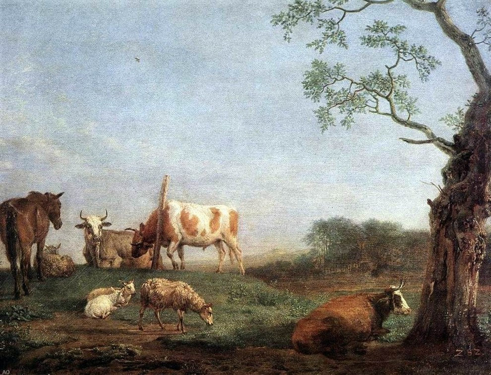Paulus Potter Resting Herd - 21" x 28" Premium Canvas Print