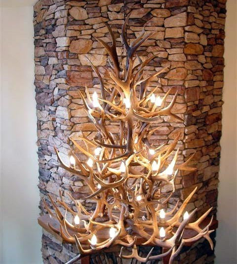 Elk, Whitetail, Mule Deer Antler Chandelier Light