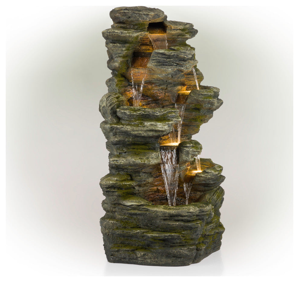 Rock Fountain with LED Lights