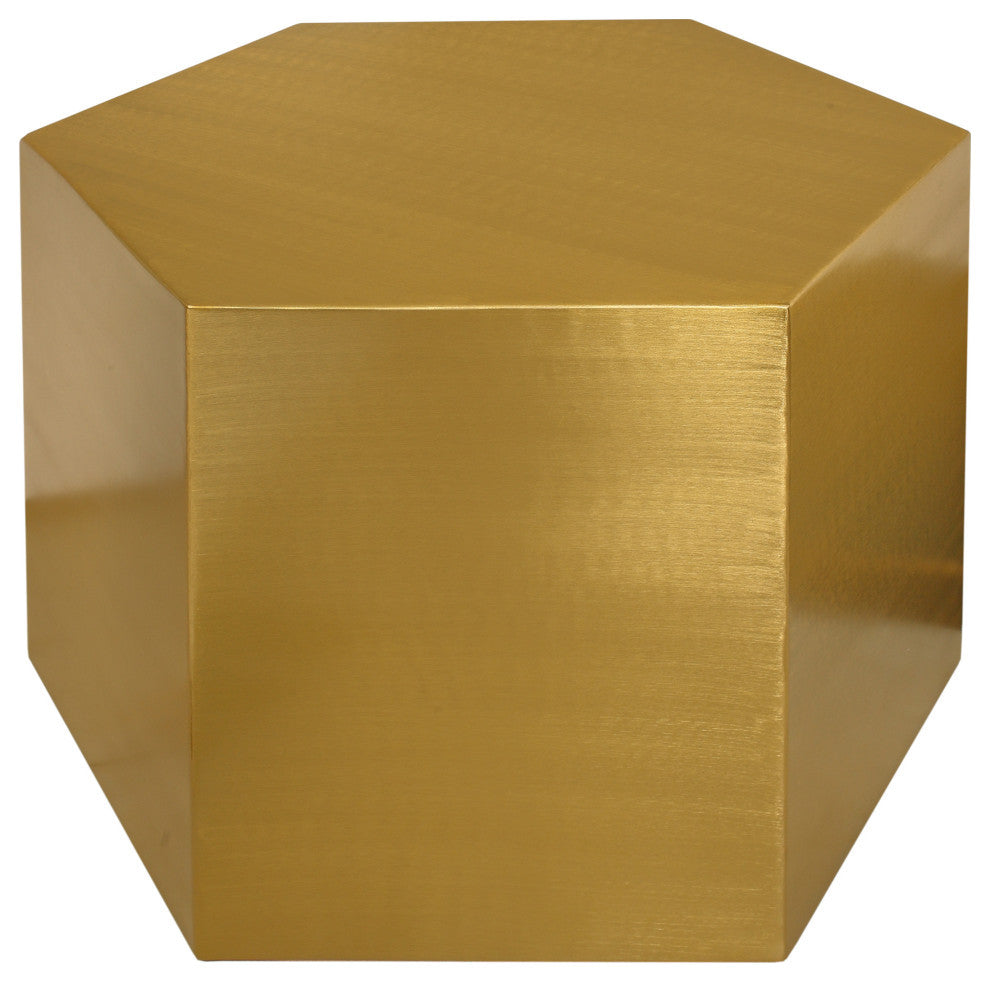 Hexagon Durable Iron Modular Coffee Table, Brushed Gold