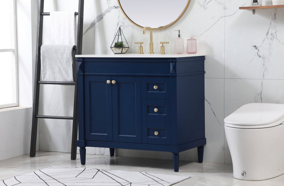Home Living 21" Transitional Blue-Light Bathroom Vanity