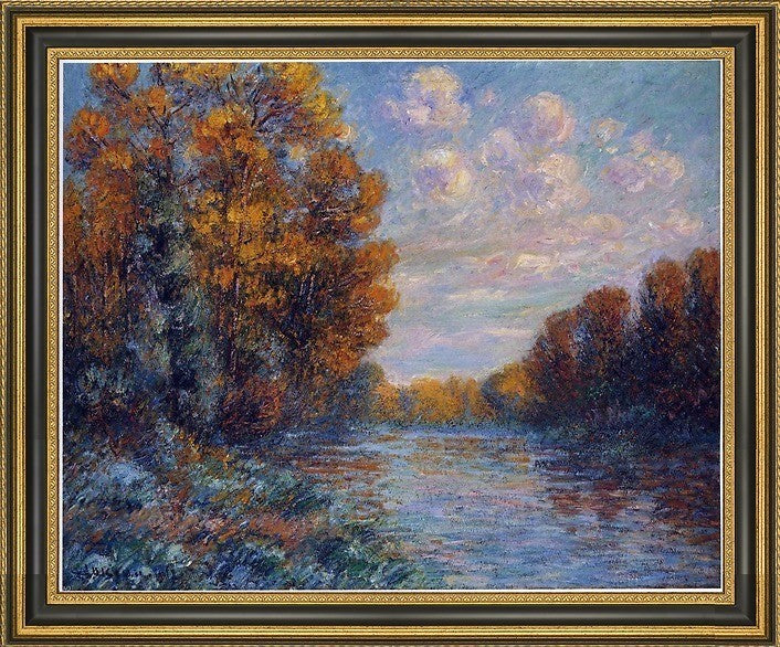 Gustave Loiseau by the River in AutumnFramed Premium Canvas Print, 16"x20"