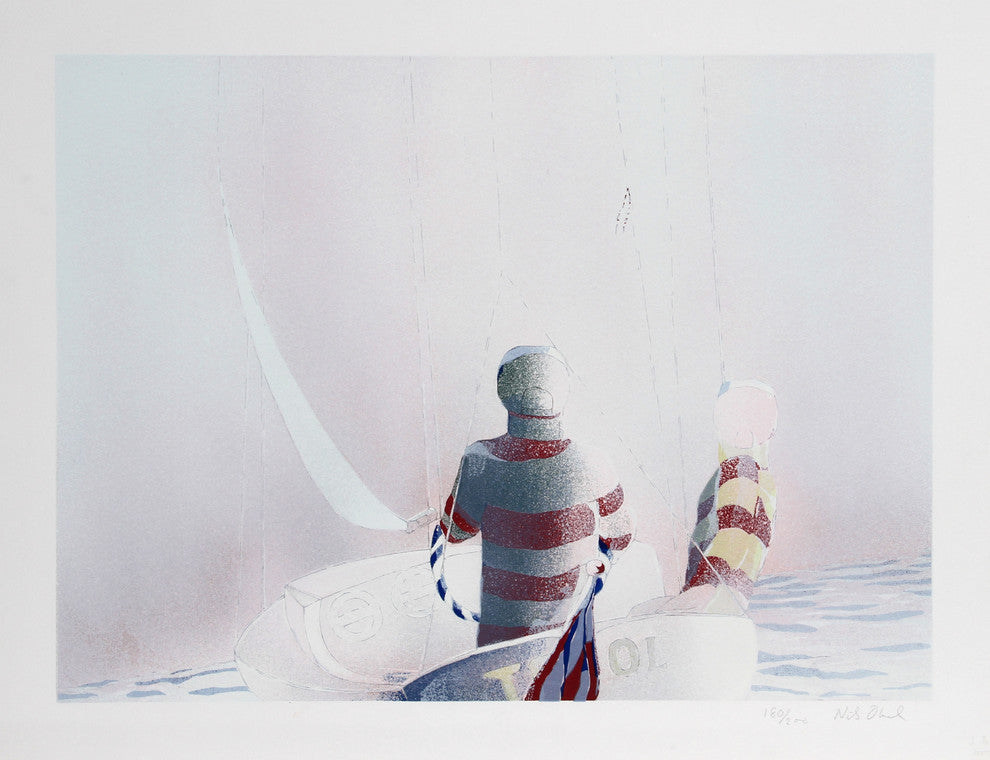 Nils Obel "Sailing in the Mist" Lithograph