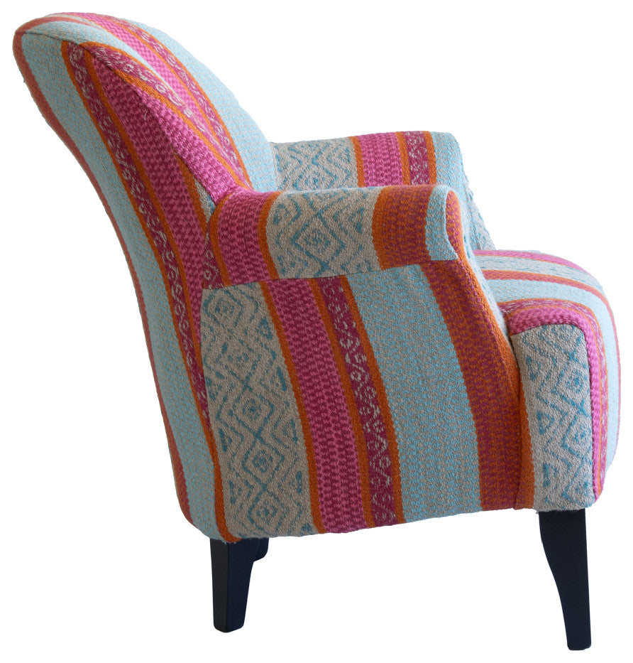 Rolled Arm Lounge Chair, Andrew Martin Victoria, Blue