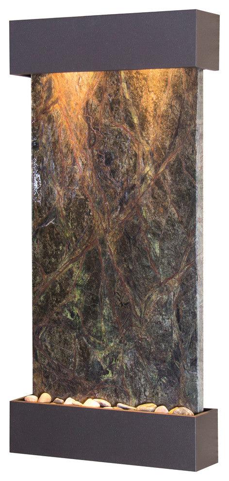 Whispering Creek Water Feature, Green Marble, Antique Bronze