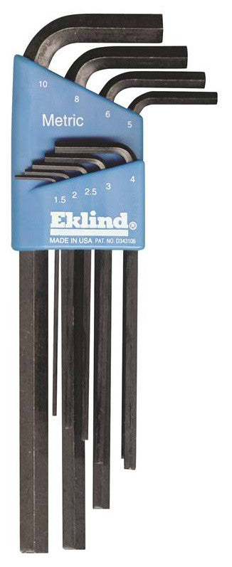 Eklind® 10609 Metric Long Arm Hex-L Key Set, 9-Piece