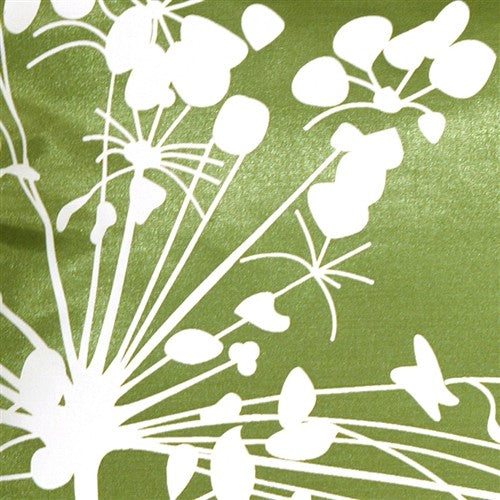 Pillow Decor - Green with White Spring Flower Throw Pillow