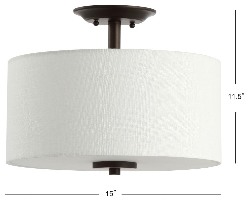 Marc 15" Metal LED Semi-Flush Mount, Oil Rubbed Bronze