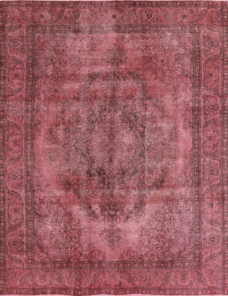 Oriental Floral Overdyed Hand Knotted Area Rug 10'x12', W2070