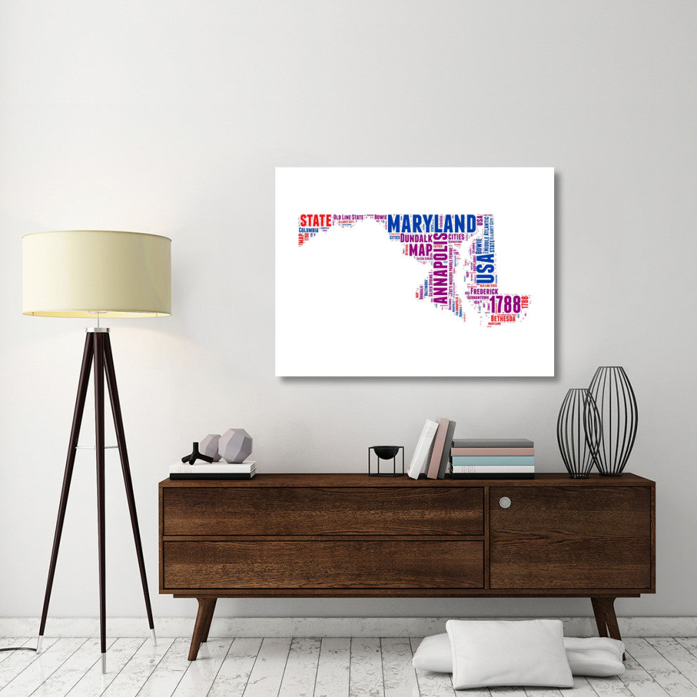 "Maryland Word Cloud Map" Fine Art Print