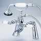 Vintage Classic Deck Mount Tub Faucet With Handshower, Hand Polished, Richly Tri