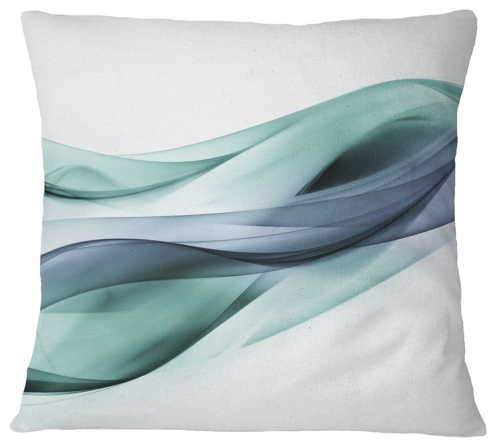 Fractal Lines Gray Blue Abstract Throw Pillow, 18"x18"