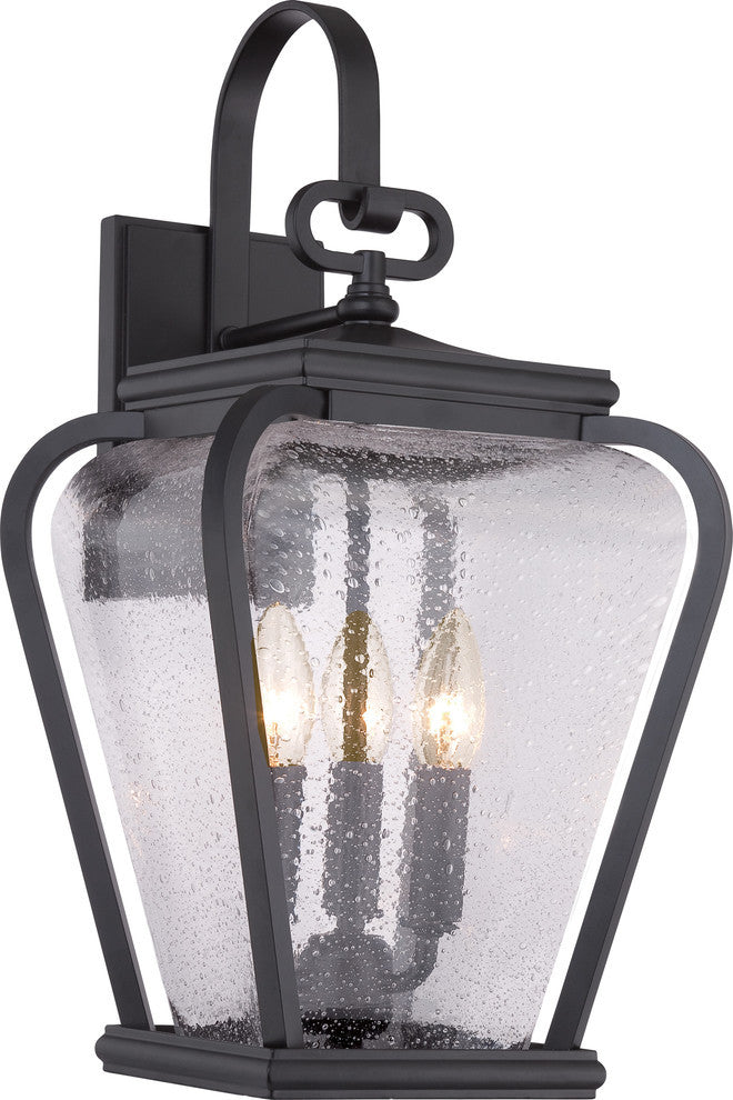 Quoizel PRV8409K Three Light Outdoor Wall Lantern Province Mystic Black
