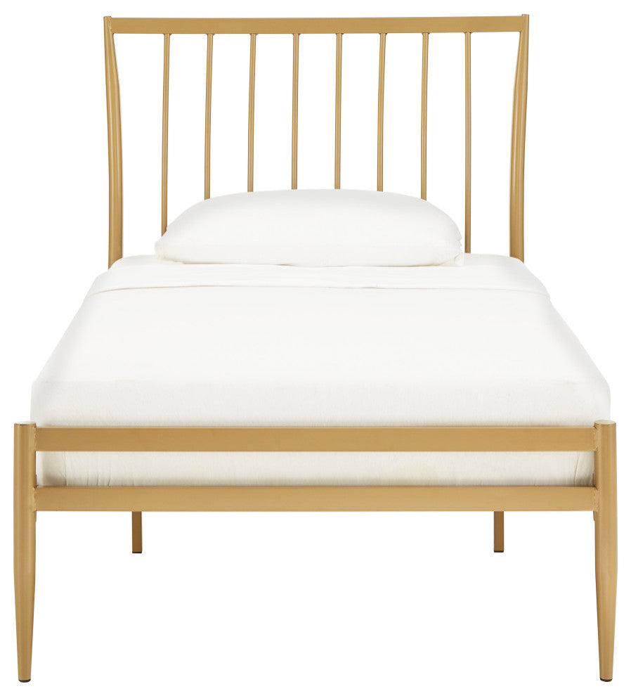Taylor Gold Finish Metal Bed, Twin