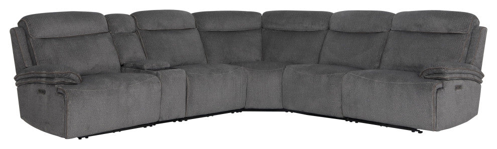 Parker Living Alpine 6 Piece Power Reclining Sectional, Airy Midnight