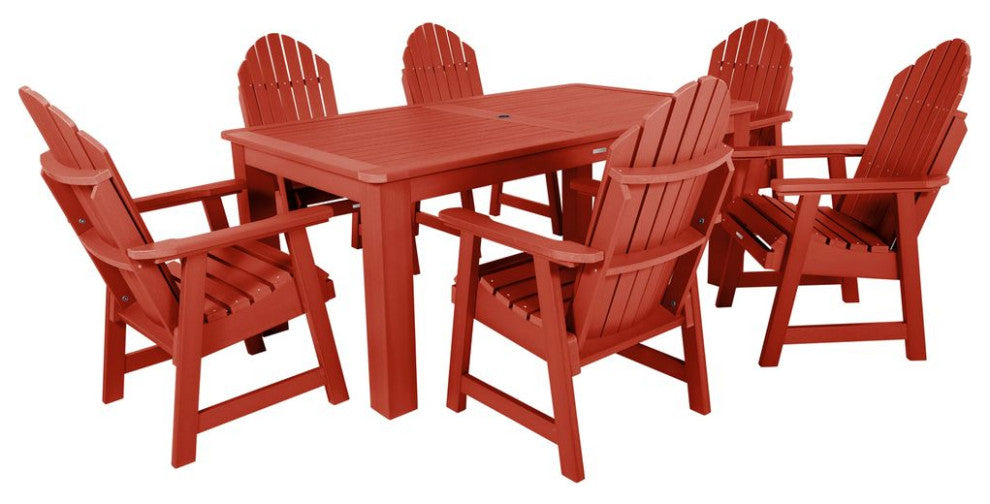 Hamilton 7-Piece Rectangle Dining Set, Rustic Red