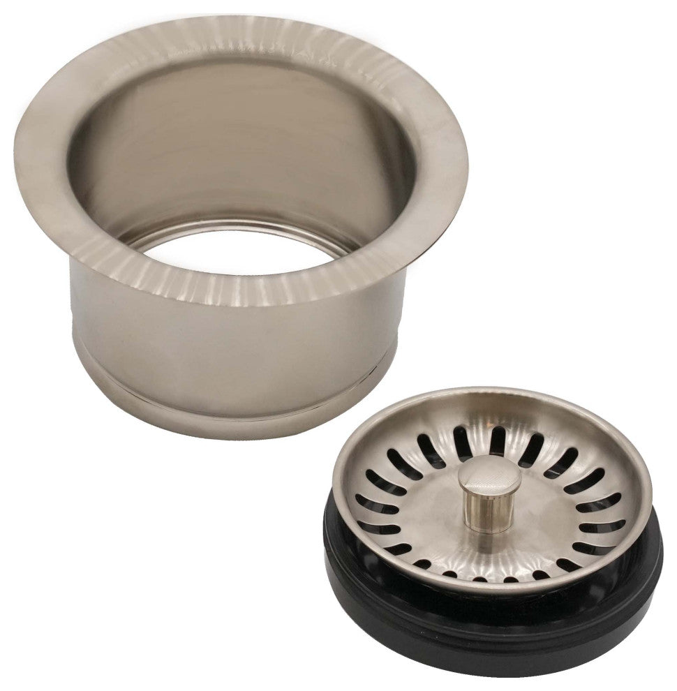 Insinkerator Style Extra-Deep Disposal Flange And Strainer, Satin Nickel