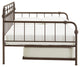 Lacey Antique Dark Bronze Metal Full Size Daybed, with Trundle Bed