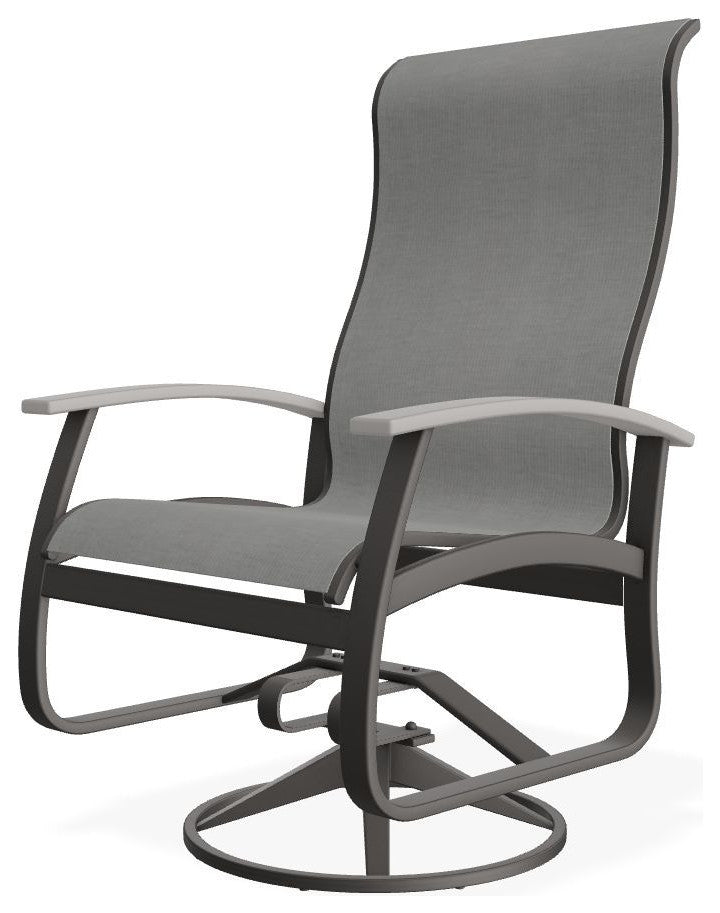 Belle Isle Sling Outdoor Swivel Rocker, Alloy/Warm Gray