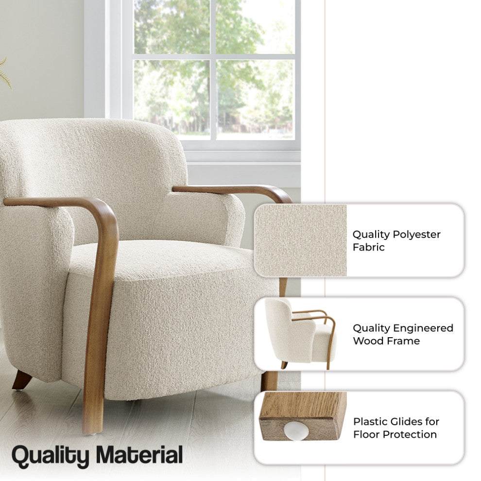 Tania Fabric Accent Arm Chair, Palladian Beige