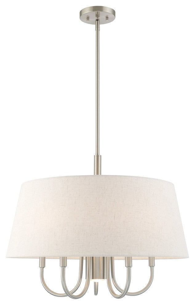 Livex Lighting Brushed Nickel 5 + 1 * Light Pendant Chandelier