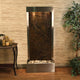 Harmony River Flush Mount Water Fountain, Green Marble, Stainless Steel