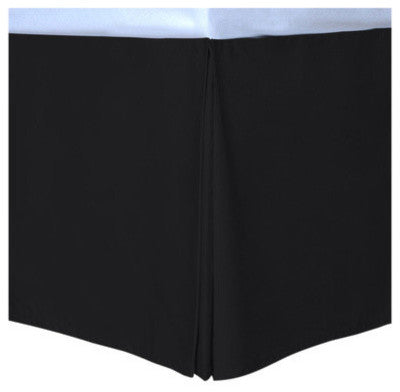 Cottonpure Colors Sustainable Cotton Bed Skirt, Black, Queen