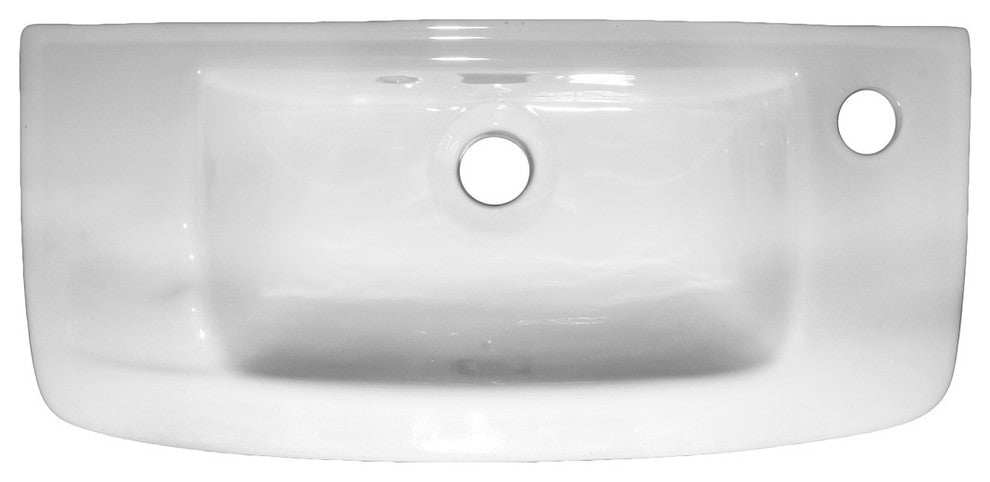 White Wall Mount small Bathroom Sink 20" with Chrome Faucet Drain and Overflow