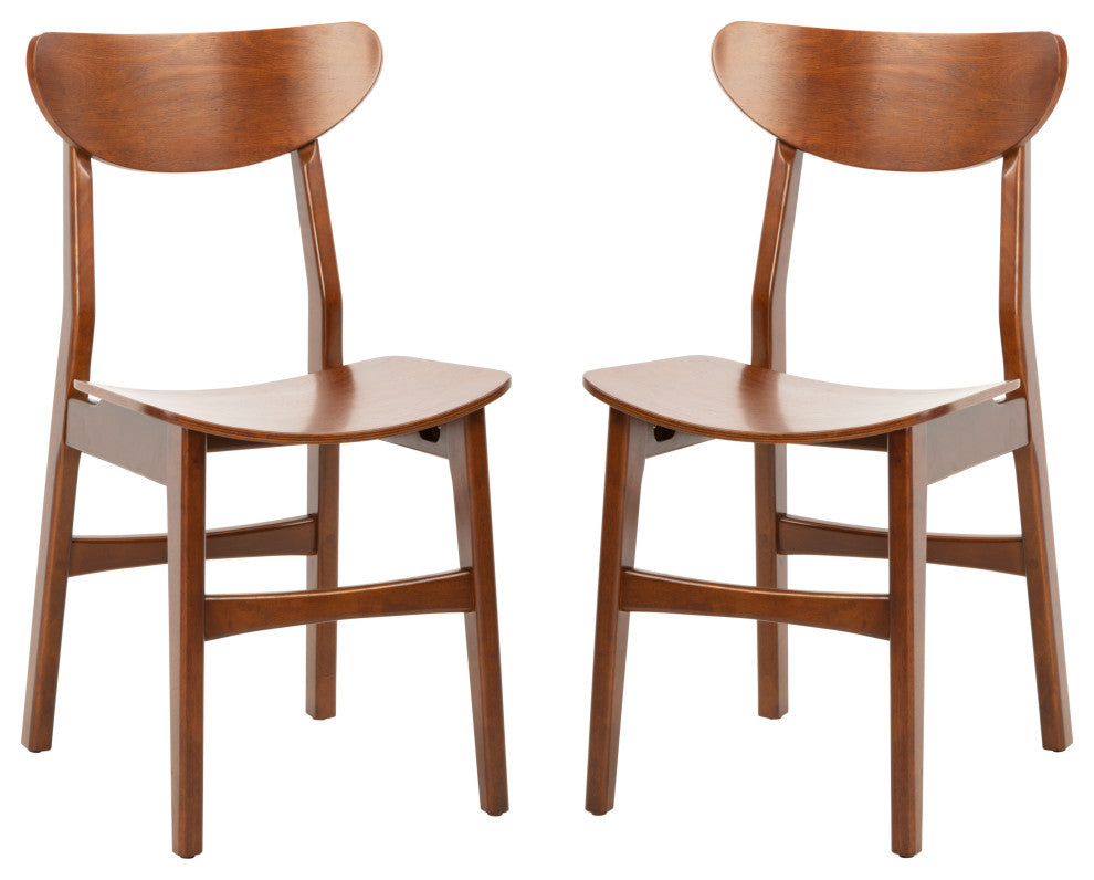 Safavieh Lucca Retro Dining Chair, Set of 2, Walnut