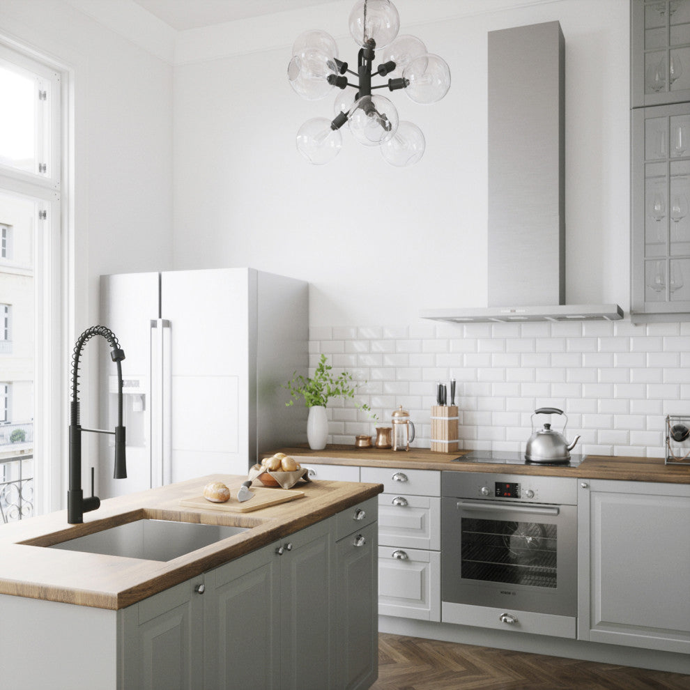 VIGO Laurelton 22" H Single Handle Pull-Down Sprayer Kitchen Faucet, Matte Black, Without Extras