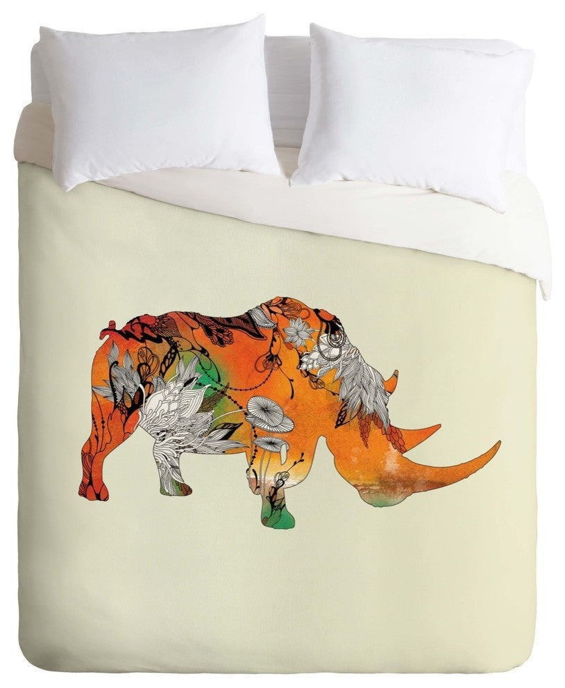 Deny Designs Iveta Abolina Rhino Duvet Cover - Lightweight