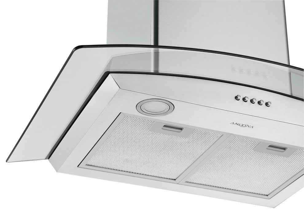 Ancona 30" Convertible Wall Mount Glass Canopy Range Hood