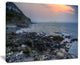 "Dark Rocky Seashore Sunrise" Seashore Canvas Art, 40"x30"
