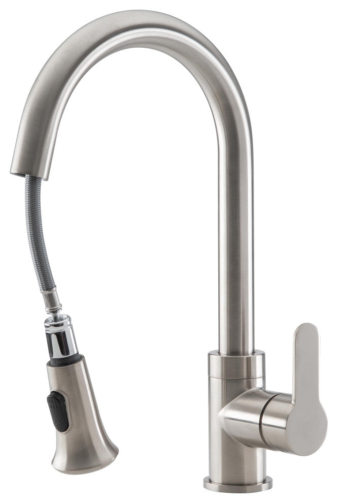 Rivella Pull-Down Single Handle Kitchen Faucet, Brushed Nickel