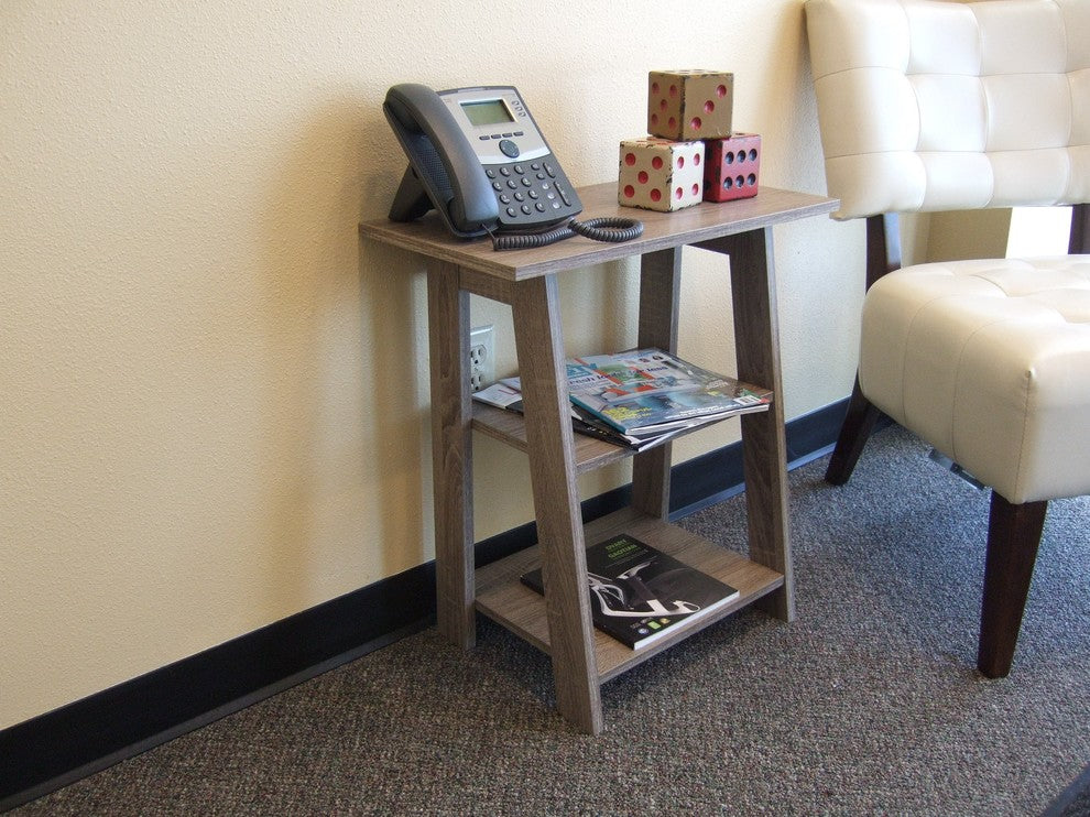 Ladder Chairside EndTable Rustic Gray