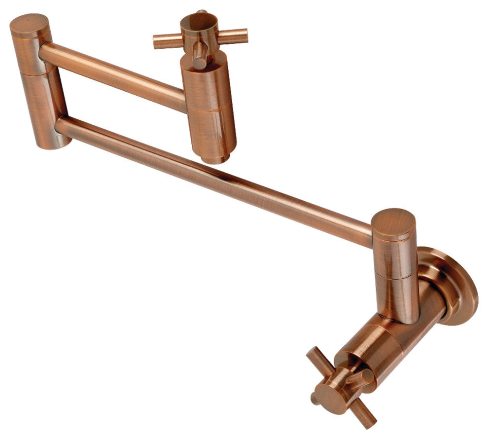 KS810DXAC Concord Wall Mount Pot Filler Kitchen Faucet, Antique Copper