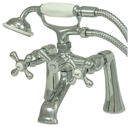 Kingston Brass Clawfoot Tub Faucet With Hand Shower, Polished Chrome