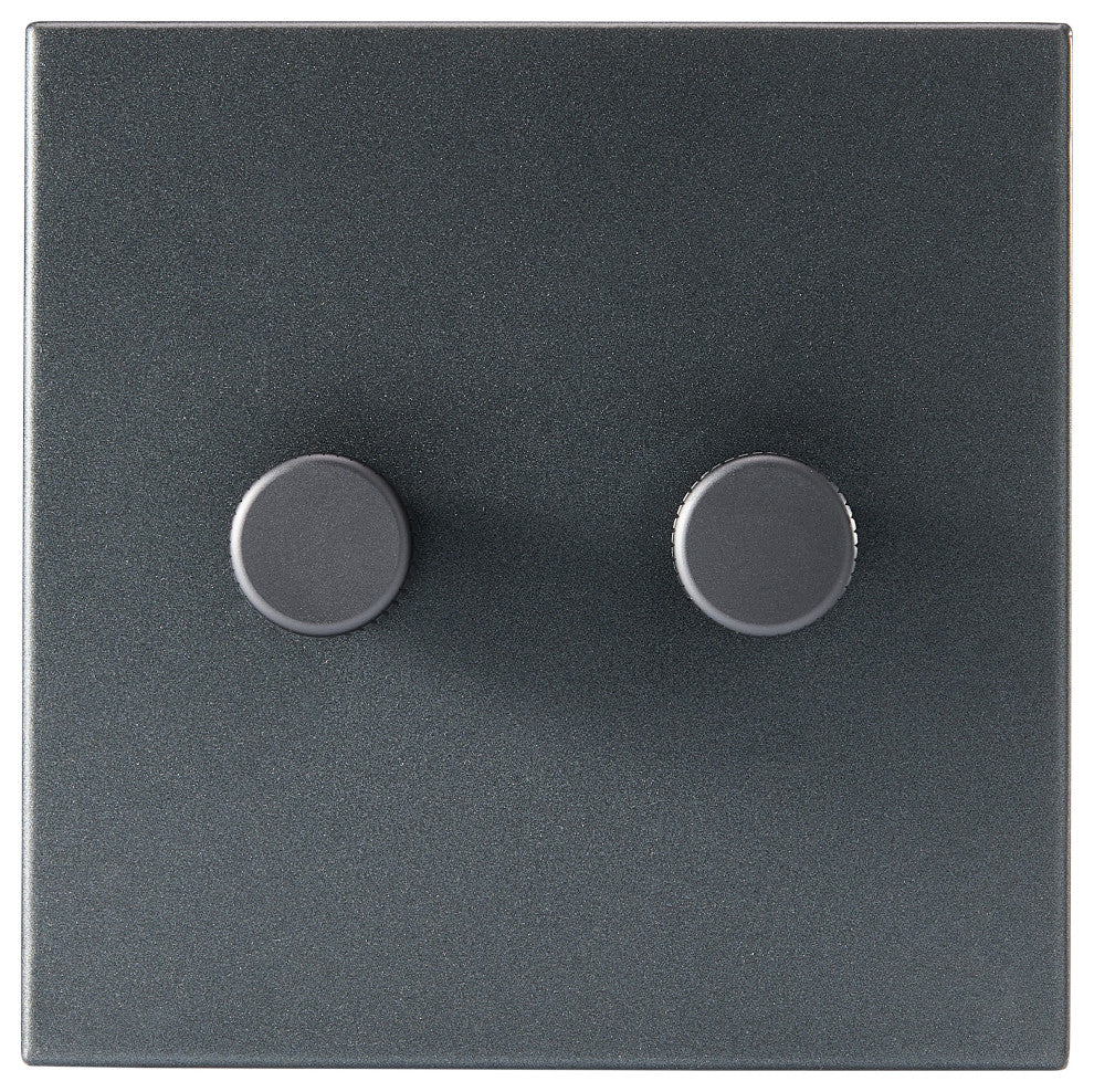 Double Rotary Wall Dimmer, Graphite