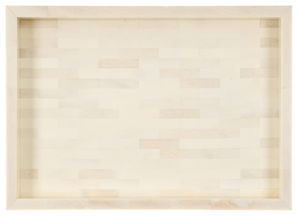 Safavieh Sabi Tray, Antique Ivory/Faux Bone